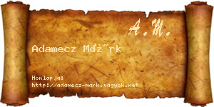 Adamecz Márk névjegykártya